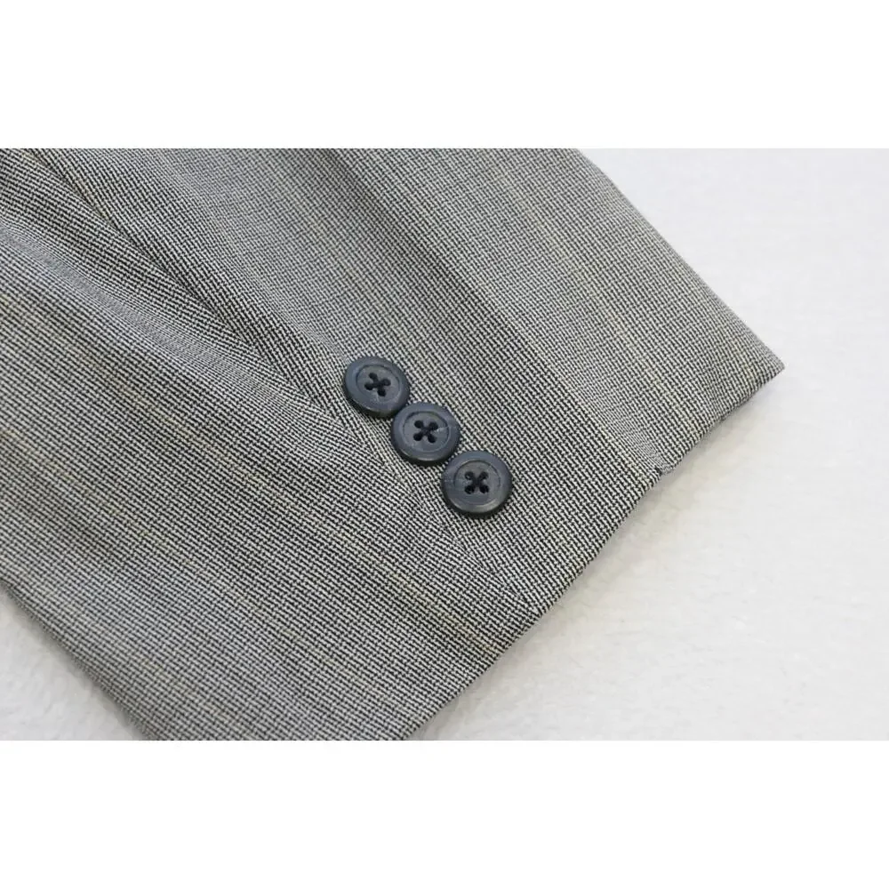 Jhane Barnes Wool Plaid Pleated 2 Button Suit Pants Jacket‎ Mens 40 x 31 44 L